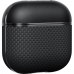 Ультра тонкий чехол Pitaka из арамидного волокна и кожи для AirPods 4, Черный