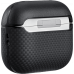 Ультра тонкий чехол Pitaka из арамидного волокна и кожи для AirPods Pro 3, Черный