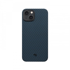 Ультра тонкий чехол Pitaka MagEZ 3 для iPhone 14 Plus (6.7"), черно-Синий, кевлар (арамид)