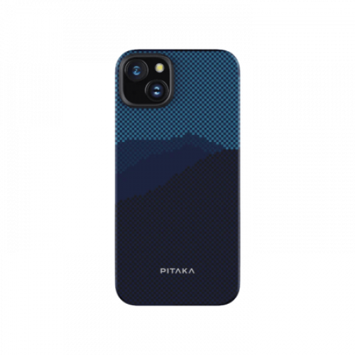 Ультра тонкий чехол Pitaka  MagEZ 4 для iPhone 15 Plus (6.7"), За горизонтом, кевлар (арамид)