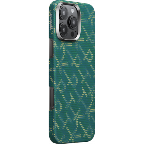 Ультра тонкий чехол Pitaka для iPhone 16 Pro, Зелено-золотой