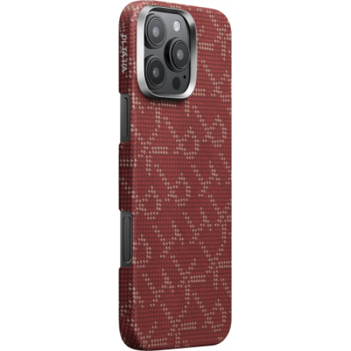 Ультра тонкий чехол Pitaka для iPhone 16 Pro, Красно-золотой