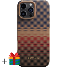 Противоударный чехол Pitaka с амортизирующими накладками для iPhone 16 Pro - Закат