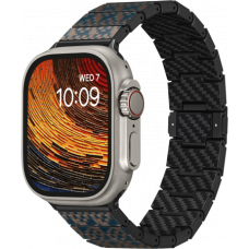 Карбоновый браслет Pitaka для Apple Series 10-1, SE и Ultra 2 / Ultra (38/40/41/42/44/45/49мм) - Stairs