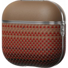 Ультра тонкий чехол Pitaka из арамидного волокна и кожи для AirPods Pro 2, Закат